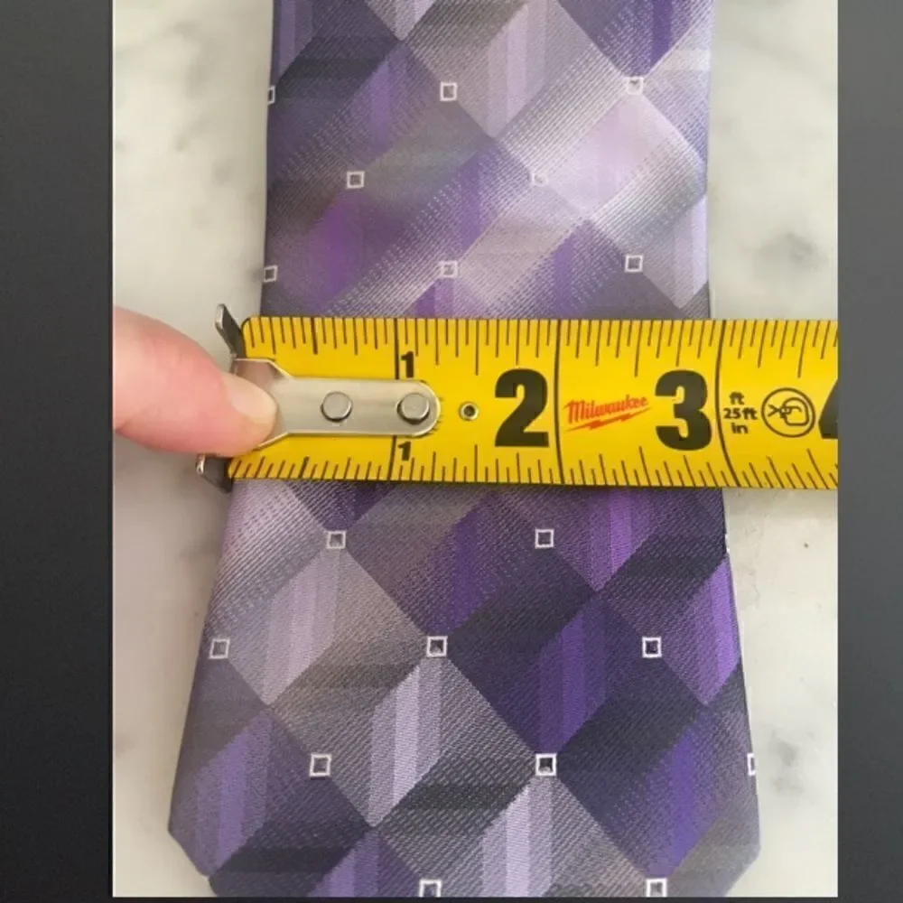 Pierre Cardin Purple Plum Bespoke Geometric Tie